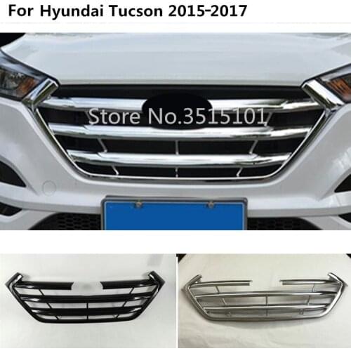 Car styling protection ABS chrome trim Front up racing Grid Grill Grille Around For Hyundai Tucson 2015 2016 2017 2018