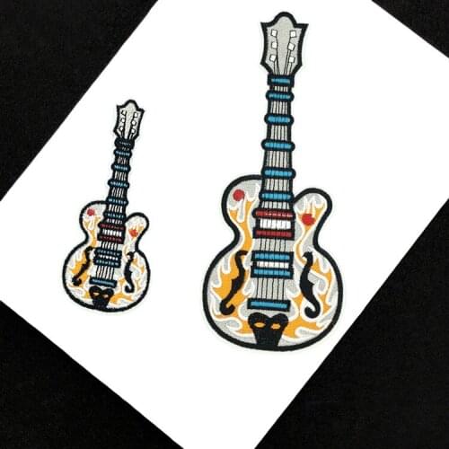 Large embroidery big patch guitar cartoon patches for bag badges applique patches for clothing PA-2090