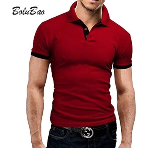 BOLUBAO Mens Summer Casual Solid Color Polo Shirt Social Short-Sleeved Lapel Shirt Business Embroidery Fashion Male Polo
