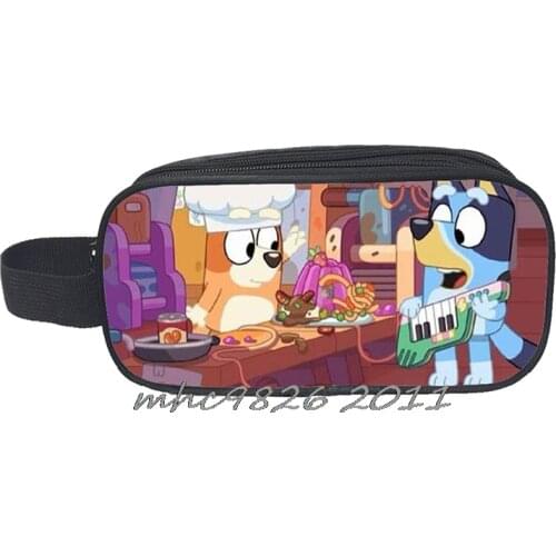 Double bingo bluey pencil case stationery box children boy bag student pencil case stationery storage bag