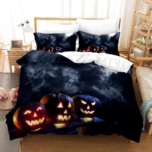 3D Pumpkin Printed Bedding Set Adult Duvet Cover Set with Pillowcase Twin Full Queen King Bed Linen Sets Bedclothes Christmas