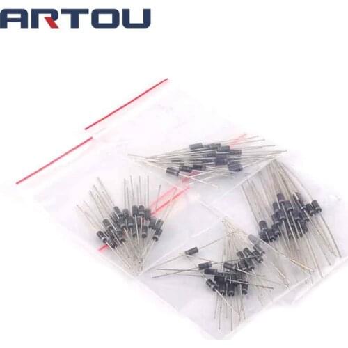 1N4001(1A50V) 1N4002(1A100V) 1N4004(1A400V) 1N4007(1A1200V) 4values*20pcs=80pcs Silicon Rectifiers Assortment kit DO-41