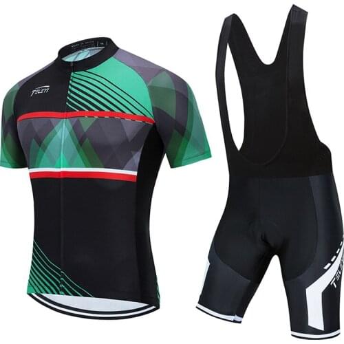Summer Short Sleeve Lycra Cycling Jersey Set Men 2021 Bicycle Clothing BIB Gel Pants Bike Clothes Male Suit MTB Kit Dress Wear
