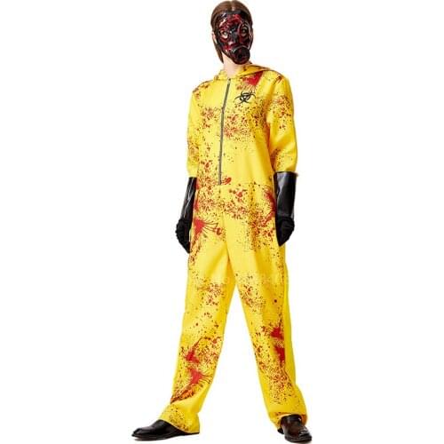 Halloween Cosplay Costume Nuclear Radiation Adult Kids Mutant Zombies Waste Handlers Biochemical Weapons Infected ScaryJumpsuit