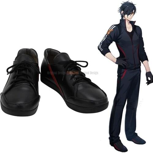 Shokudaikiri Mitsutada Leather Shoes Cosplay Touken Ranbu Shokudaikiri Mitsutada Cosplay Boots Black Shoes Custom Made