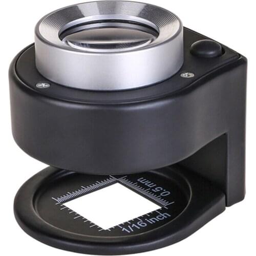 30X Optical Glass Lens 6LED Full Metal Linen Tester Magnifier with UV lights