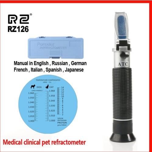 RZ Clinical Medical Refractometer House Pet Dog Cat Serum Protein Plasma Hemoglobin Tester Urine Specific Gravity RZ126