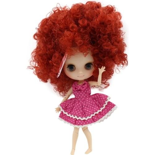 Middle Factory Nude Blyth Fashion Doll with Orange Red Afro-Hair 20cm DIY Toys ICY Neo BJD with Gestures Free Shipping No.QE150