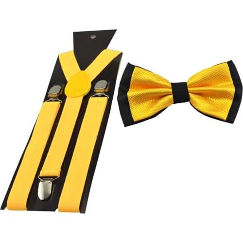 Man Unisexs Suspender Bow tie wedding party 2.5cm Elastic Suspenders with Adjustable Slides Nickel Clip