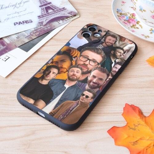 For iPhone Chris Evans Photo Collage Print Soft Matt Apple iPhone Case