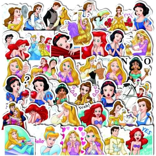 40pcs Disney Princess Stickers For Kids Cute Anime Stickers Luggage Notebook Scrapbooking Sticker