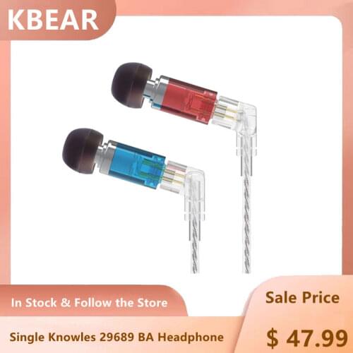 KBEAR Neon HIFI In Ear Earphones Single Knowles 29689 Balanced Armature Headphones Noise Cancelling Earbuds KBEAR KS1 KS2 Lark