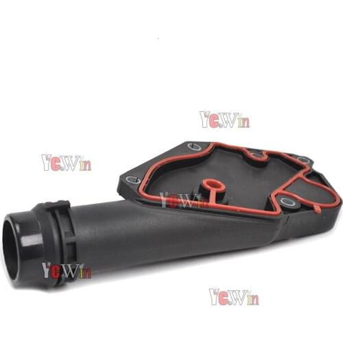 YCWIN New Thermostat housing cover coolant connector Set For AUDI A4 A5 A6 A7 A8 Q5 3.2L 06E121168