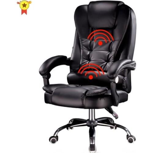 New products PU Leather boss computer chair office home swivel massage chair lifting adjustable chair With Footrest