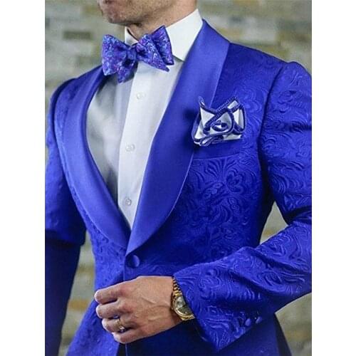 New Design Men Wedding Slim Fit Suit Blazer Groom Formal Suit Royal Blue Tuxedo Jacket Men Suit Jacket Costume Homme