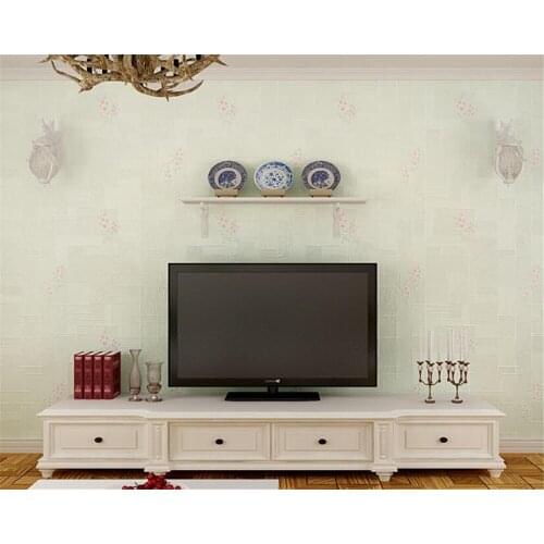 Beibehang Solid color green fashion wallpaper vertical stripes lines flowers flowers bedroom living room clothing 3d wallpaper