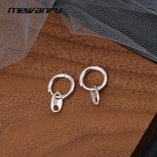 Mewanry Prevent Allergy 925 Sterling Silver Earrings Fashion Vintage Hollow Pig Nose Hip Hop Punk Party Jewelry Gifts Wholesale