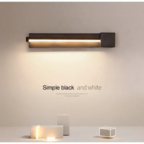Modern Revolving Wall Lamp Bedside Sconce 15W Creative Black White LED mirror Light Dim for TV Background Aisle Hotel lighting