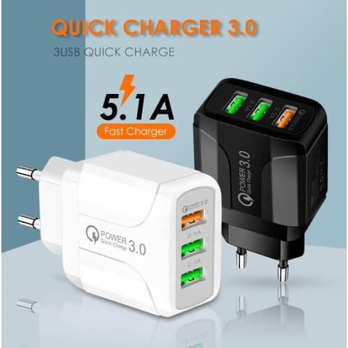 USB Charger EU/US/UK Plug Quick Charge 3.0 For Phone Adapter for Tablet Portable Wall Mobile Fast Charger