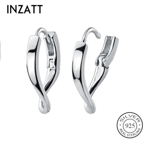 INZATT Real 925 Sterling Silver Minimalist Round Hoop Earrings For Fashion Women Party Fine Jewelry 2019 Accessories