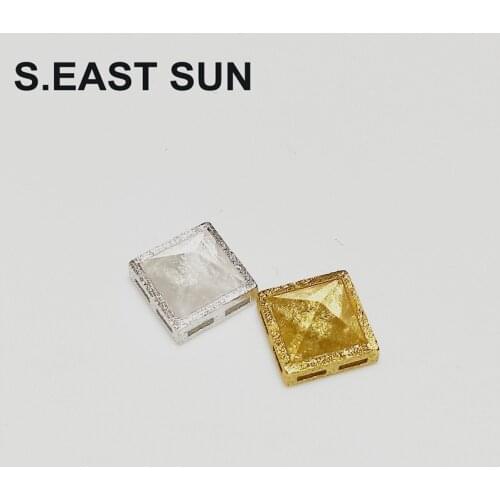 S.EAST SUN Womens fashion S925 Sterling Silver pyramid white crystal very simple urban S925 Sterling Silver Pendant