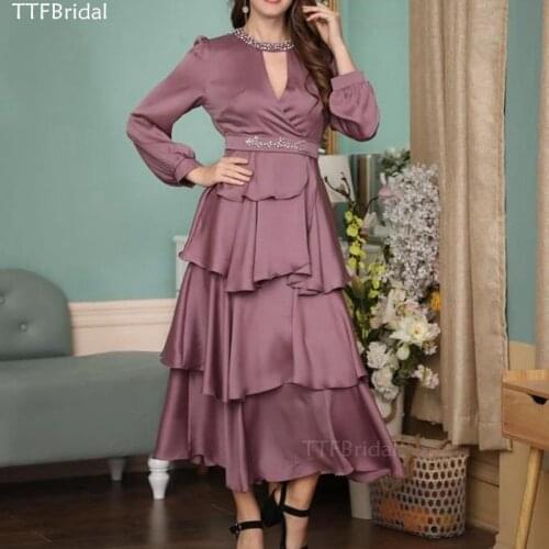 New Arrival Tiered V-neck Evening Dresses платье 2021 Beaded Prom Dress Robe Longue Robe de Soirée Vestidos de Fiesta Robe Femme