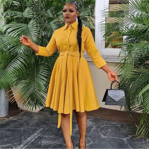 VAZN 2021 Autumn Fresh Solid Simple Office Lady Sexy Chiffon Sweet Full Sleeve Women High Waist A-Line Midi Dress Vestido