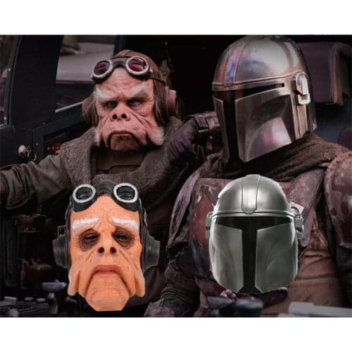 Star Cosplay Wars Masks Pedro Pascal Soldier Warrior Helmet Latex Mask Masquerade Props