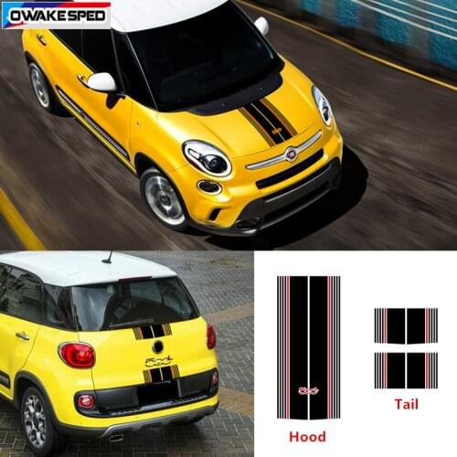 1 set Car Hood Tail Bonnet Stickers For-Fiat 500L Corss Limited Edition Stripes Auto Engine Cover Decor Vinyl Decal Accessories