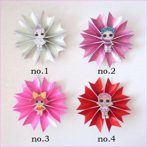 100 Girl Latest Fashion 3.5" Fairy Hair Bow Clip Joyful Doll Baby Spangle Flash
