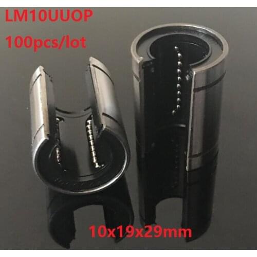 100pcs/lot LM10UUOP Open Type linear ball motion bushing bearings CNC parts 10x19x29mm