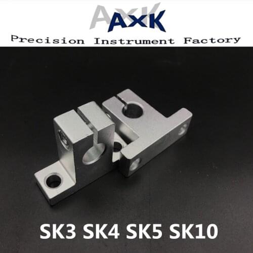 2021 AXK Linear Rail Cnc Router Parts 2pcs Sk3 Sk4 Sk5 Sk10 Linear Bearing Rail Shaft Support Vertical Bearings Guide Bracket
