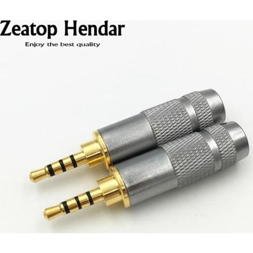 50Pcs 2.5mm Male Stereo 4 Pole Repair Headphone Plug Cable Audio Adapter Converter Solder DIY Connector