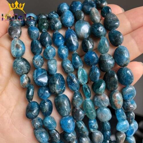 8-10mm Irregular Natural Blue Apatite Beads Loose Stone Beads For Jewelry Making DIY Bracelet Necklace Charms Accessories 15