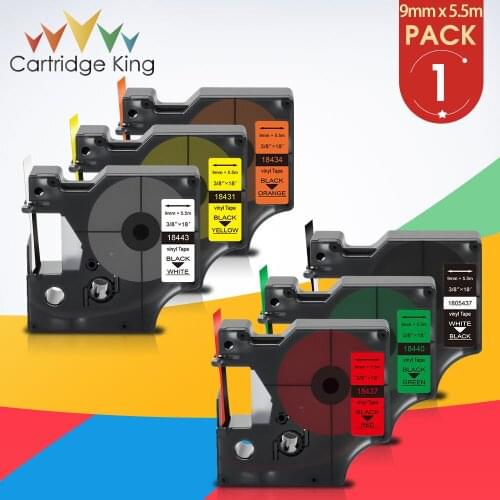 18431 9mm Black on Yellow Compatible DYMO Rhino IND Vinyl Industrial Tape for DYMO Rhino 1000 3000 4200 5000 5200 6000 Printer