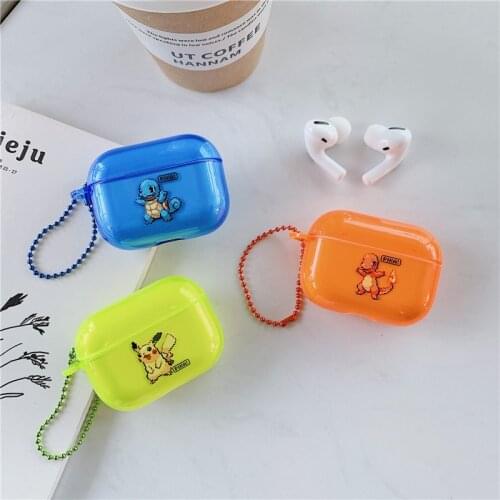 Pikachu Pokemon Headphone Case for Apple Airpods Wireless Bluetooth Fluorescent Headphone Protective Cover Phone Accessories