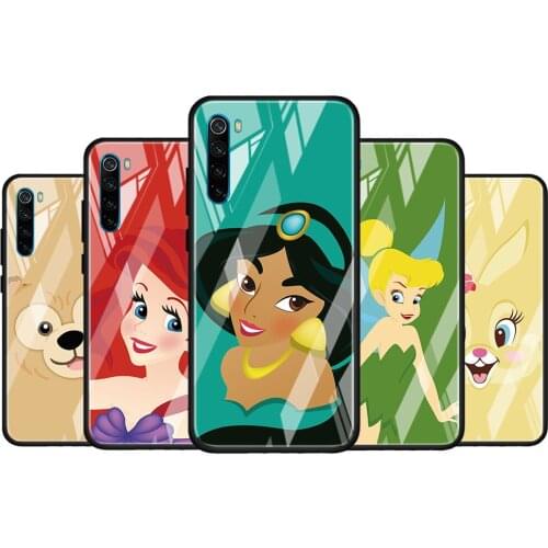 Disney cute cartoon animals for Xiaomi Redmi K40 K30 K20 Pro Plus 9C 9A 9 8A 7 Luxury Shell Tempered Glass Phone Case Cover
