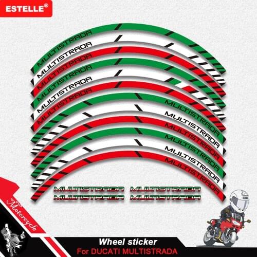 For DUCATI MULTISTRADA 1260 1200 1200 s 12 X Thick Edge Outer Rim Sticker Stripe Wheel Decals