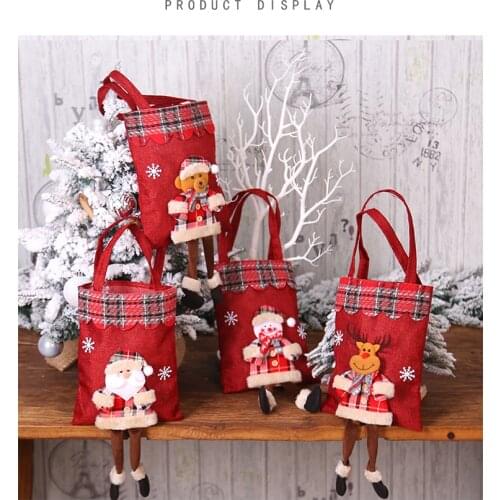 Home Grocery Bag Storage Dispenser Mesh Chirstmas Bucket Bag Stocking Stuffers For Home navidad New Christmas Presents