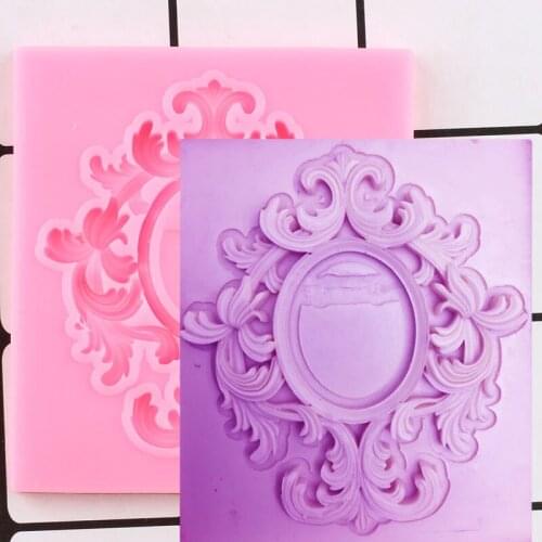 Classic Frame Silicone Mold DIY Kitchen Baking Cupcake Topper Fondant Cake Decorating Tools Chocolate Gumpaste Resin Clay Moulds