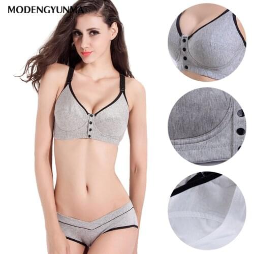 Cotton Maternity bra+panties set prevent sagging nurse bra for pregnant women sports Breastfeeding Nursing Bra underwear Bikini