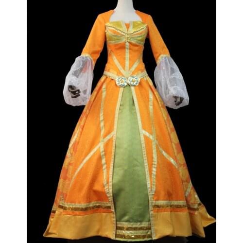 Movie Magical Lamp Princess Jasmine Cosplay Costume Adult Women Dress With Rose Pattern Fancy Halloween Ball Gown