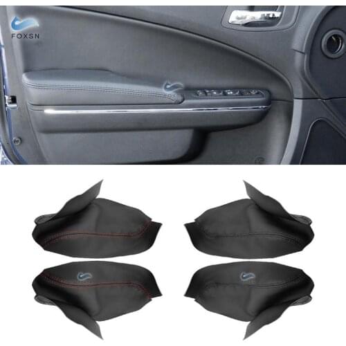 For Dodge Charger 2011 2012 2013 2014 2015 2016 2017 2018 2019 Microfiber Leather Front 2 Door Armrest Panel Cover Sticker Trim