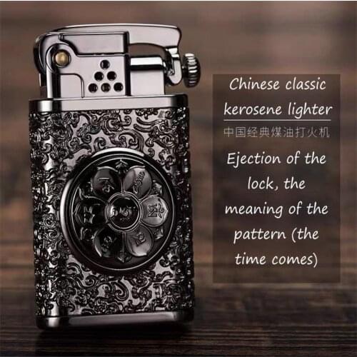 Kerosene lighter personality creative rocker mechanical disk kerosene lighter for boyfriend holiday gift tide