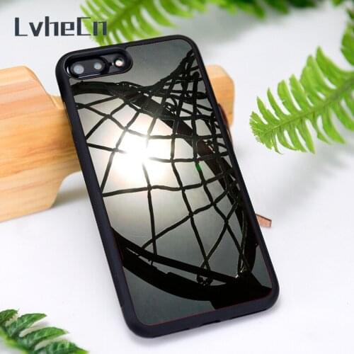 LvheCn Silicone Rubber Phone Case Cover for iPhone 6 6S 7 8 Plus X XS XR 11 12 Mini Pro Max Netball Hoop Ring Basketball