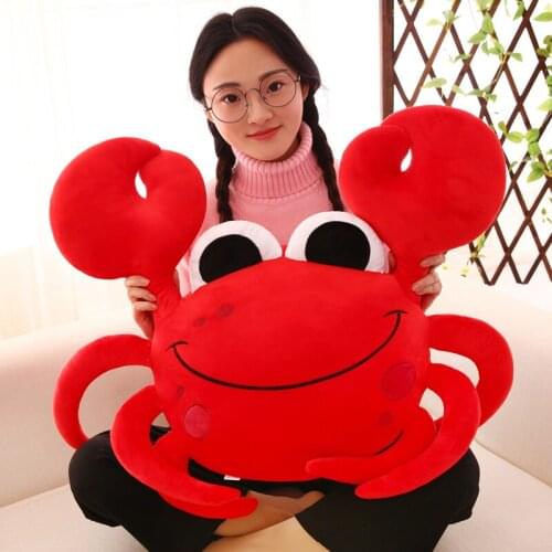 Dorimytrader Cute Crab Plush Toy Big Soft Stuffed Cartoon Crab Animas Pillow Doll for Children Gift 85cm