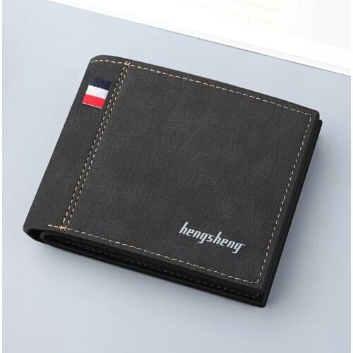 Men Wallets Premium Product Real Cowhide Wallets for Man Short Black Walet Portefeuille Homme