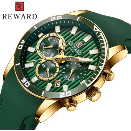 REWARD New Watches Men Luxury Brand Chronograph Men Sport Watches High Quality Leather Strap Quartz Wristwatch Relogio Masculino