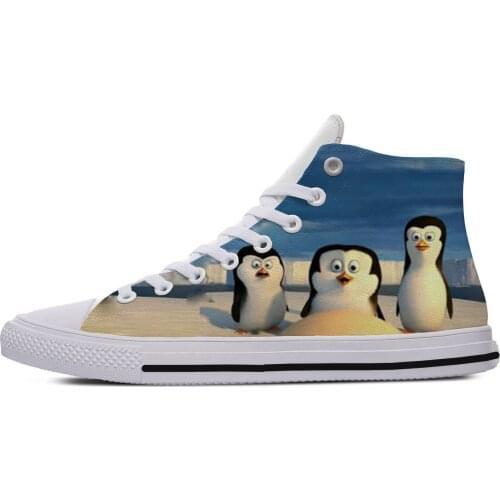 Mens Casual Shoes Cartoon Funny Cute Penguins Of Madagascar Breathable Male Zapatos Hombre Sapatos Custom Shoes