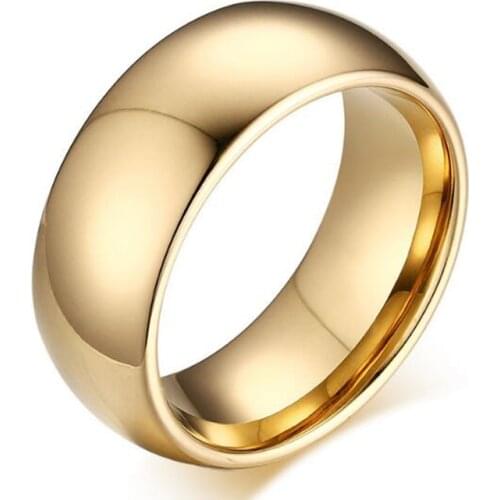 100% Tungsten Ring for Men 8mm Wedding Classic Jewelry Smooth Hand Polishing US 6 7 8 9 10 11 12 13